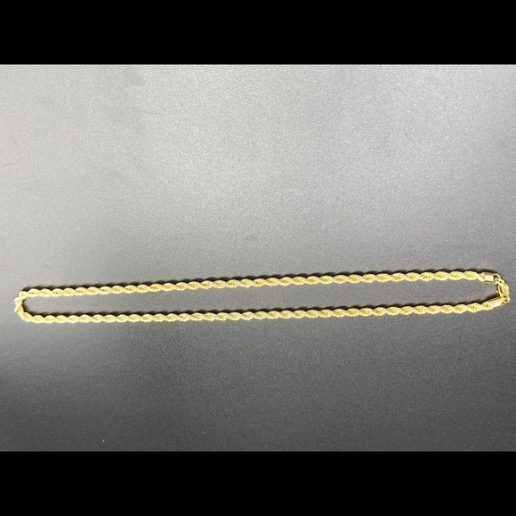 14k Gold Plated Rope Chain Necklace 24” - Picture 4 of 4